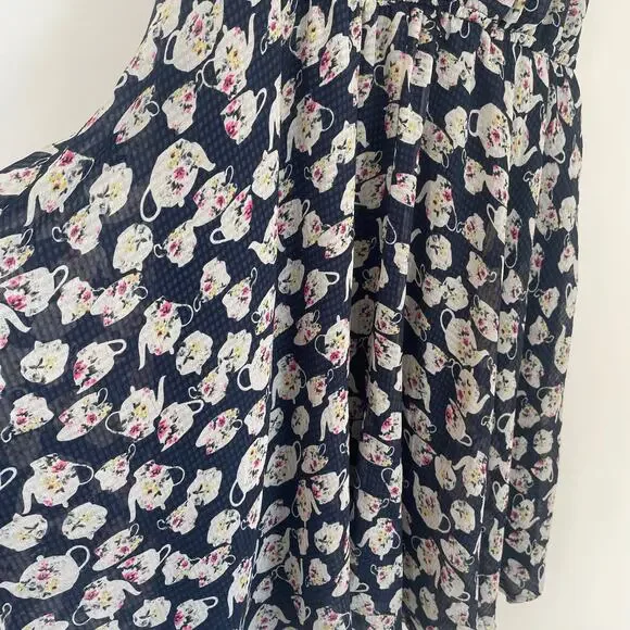 Lauren Conrad Disney Alice in Wonderland Floral Teapot Teacup Sundress Sz L - Picture 5 of 16